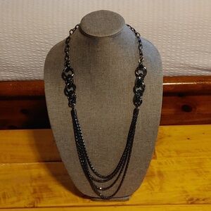 Guess Black Metal Statement Necklace